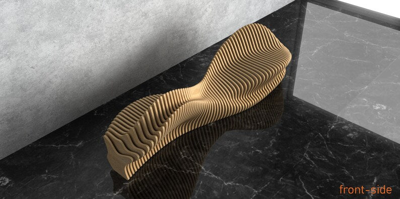 Parametric Wavy Wooden Bench 47 @ CNC Basix