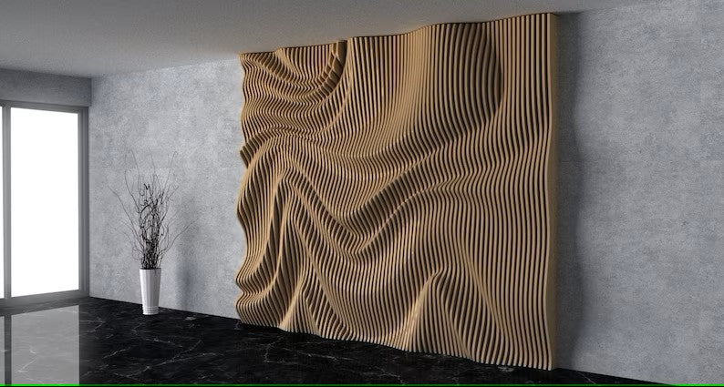 Parametric Wavy Wooden Wall Decor 41 @ CNC Basix