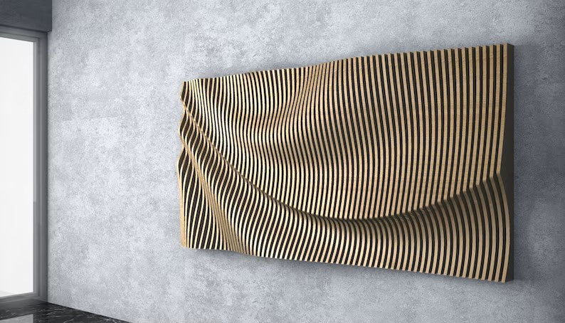 Parametric Wavy Wooden Wall Decor 27 @ CNC Basix