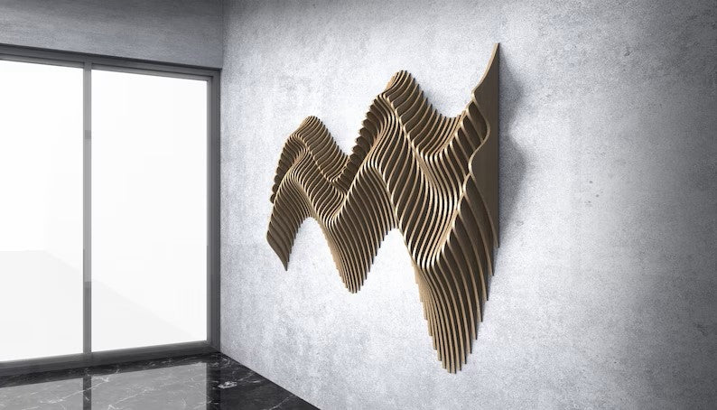 Parametric Wavy Wooden Wall Decor 24 @ CNC Basix