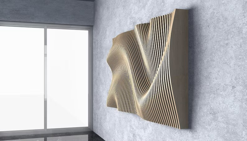 Parametric Wavy Wooden Wall Decor 30 @ CNC Basix