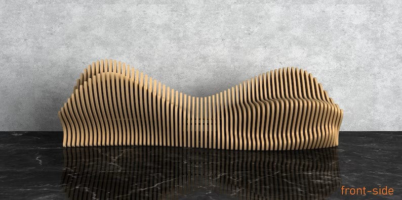 Parametric Wavy Wooden Bench 47 @ CNC Basix