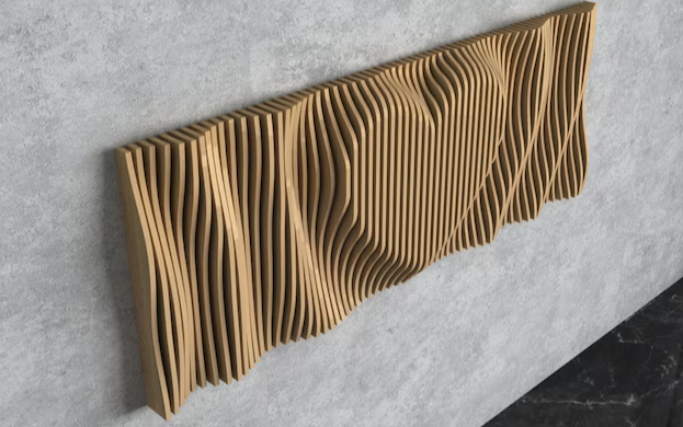 Parametric Wavy Wooden Wall Decor 45 @ CNC Basix