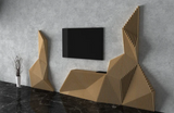 Parametric Wavy Wooden TV Unit 43