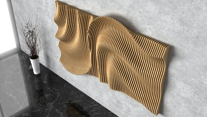 Parametric Wavy Wooden Wall Decor 55 @ CNC Basix