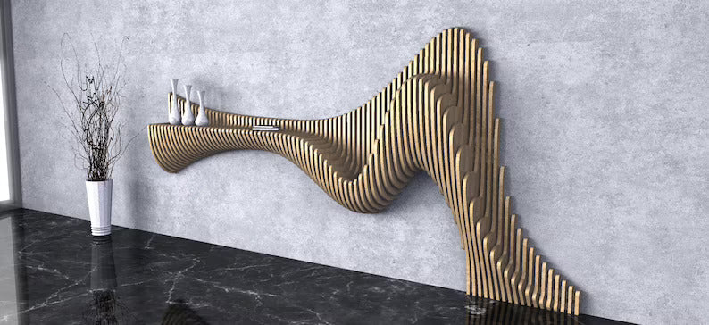 Parametric Wavy Wooden Wall Decor 38 @ CNC Basix