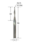 Round Nose Double Flute Up Spiral Router Bit