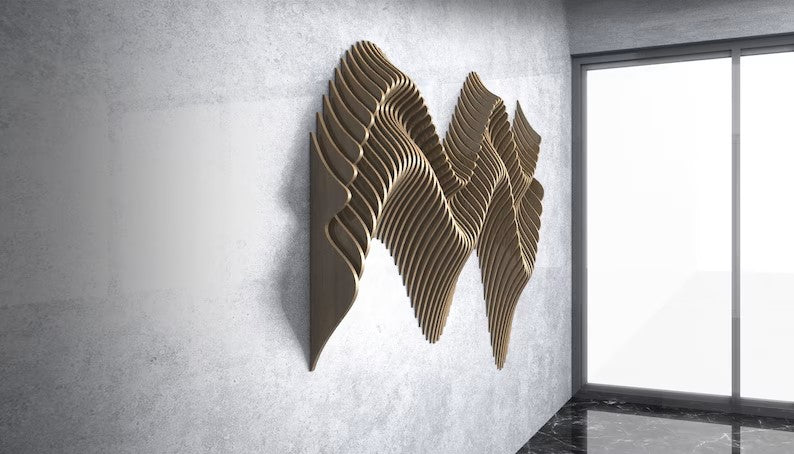 Parametric Wavy Wooden Wall Decor 24 @ CNC Basix