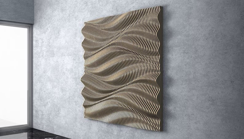 Parametric Wavy Wooden Wall Decor 26 @ CNC Basix