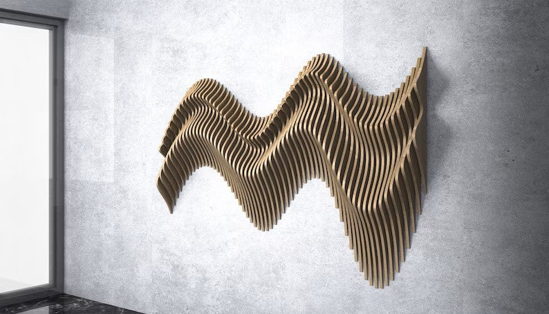 Parametric Wavy Wooden Wall Decor 24 @ CNC Basix