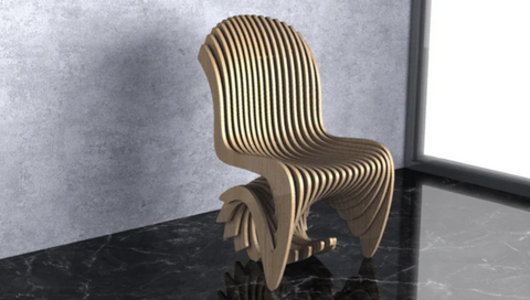 Parametric Wavy Wooden Chair 36