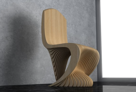 Parametric Wavy Wooden Chair 45