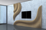 Parametric Wavy Wooden TV Unit 14