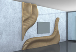 Parametric Wavy Wooden TV Unit 14