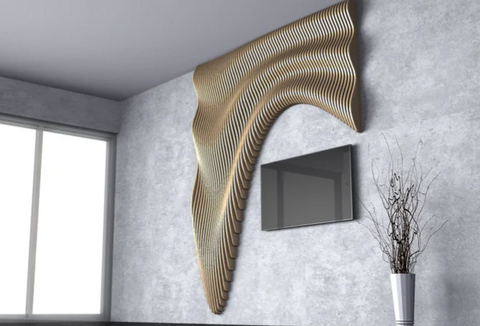 Parametric Wavy Wooden TV Unit 31