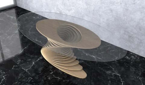 Wavy Table. File Parametric Wavy Wooden Table 35 @ CNC Basix