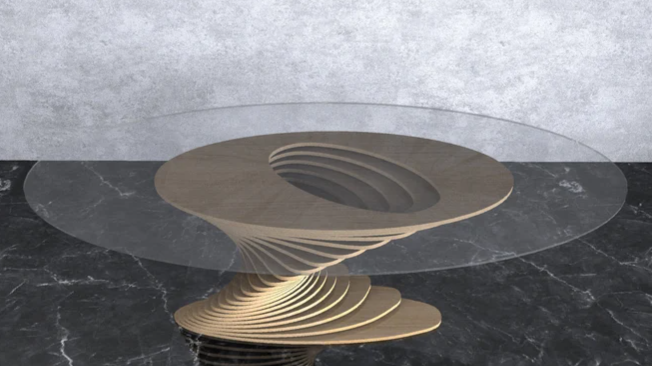Wavy Table. File Parametric Wavy Wooden Table 35 @ CNC Basix