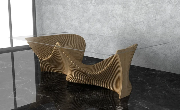 Wavy Table. File Parametric Wavy Wooden Table 41 @ CNC Basix