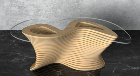 Wavy Table. File Parametric Wavy Wooden Table 44 @ CNC Basix