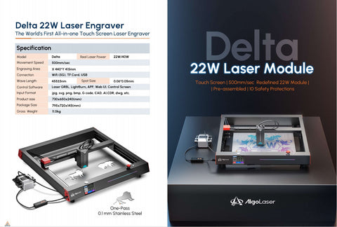 AlgoLaser Delta 22w Laser Engraver Machine 400 x 400mm @ CNC Basix - Just R 19550! Shop now at CNC Basix